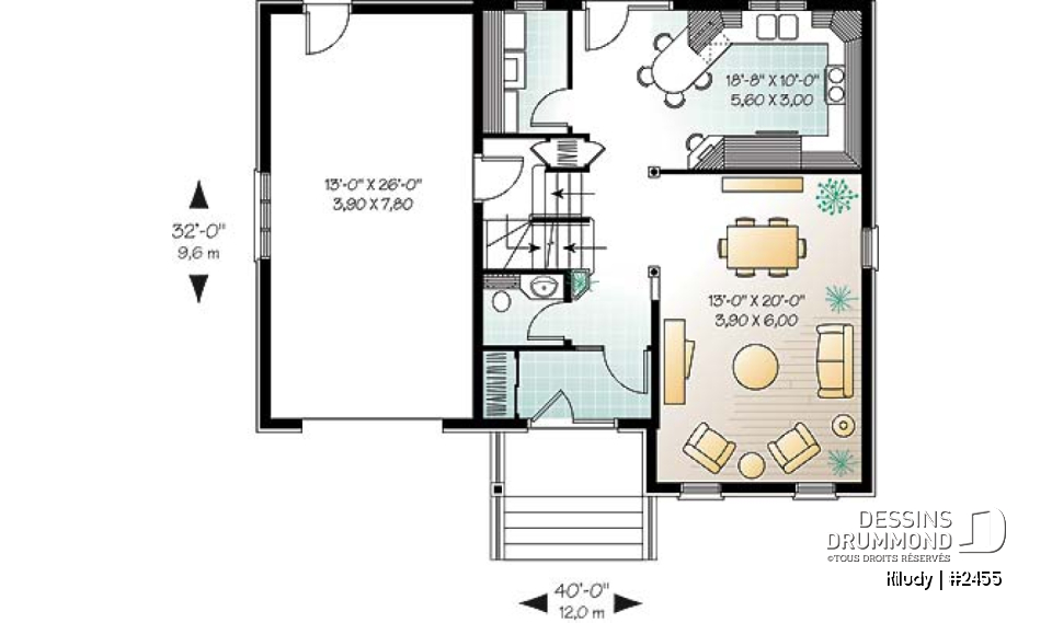 Rez-de-chaussée - Maison style européenne, espace boni au-dessus du garage, 3 chambres, vestibule, grande salle bain - Kiludy