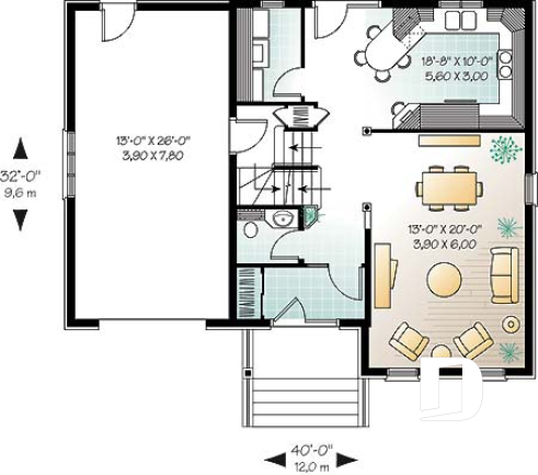 Rez-de-chaussée - Maison style européenne, espace boni au-dessus du garage, 3 chambres, vestibule, grande salle bain - Kiludy