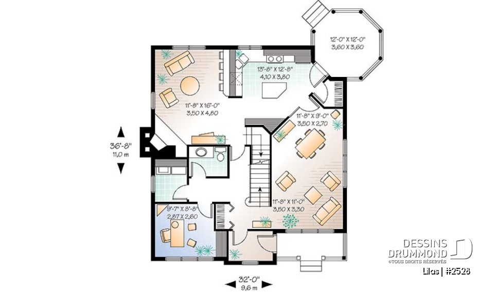 Rez-de-chaussée - Cottage champêtre de 3 chambres et bureau à domicile, 2 séjours, foyer, gazebo - Lilas