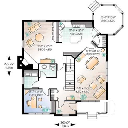 Rez-de-chaussée - Cottage champêtre de 3 chambres et bureau à domicile, 2 séjours, foyer, gazebo - Lilas