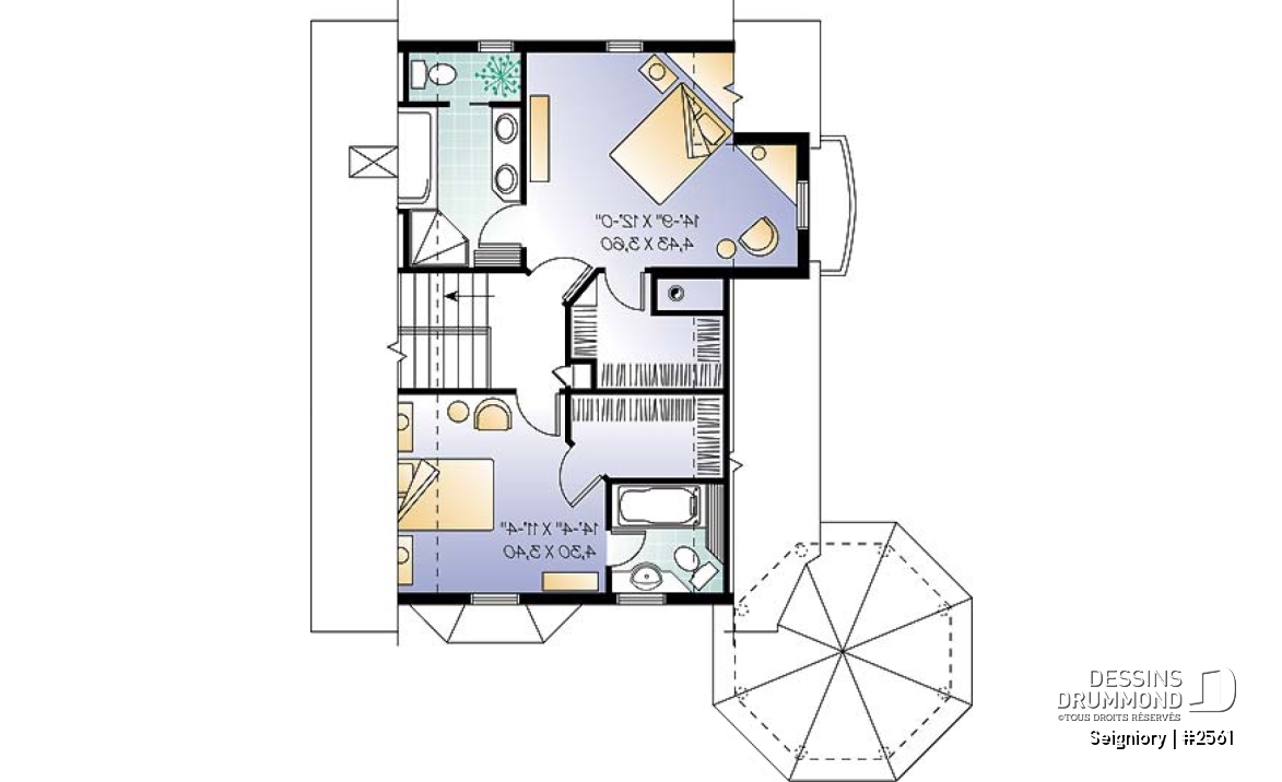 Étage - Jolie maison champêtre avec 3 chambres dont suite des maîtres &amp; ch. invités, foyer mitoyen et balcon - Seigniory