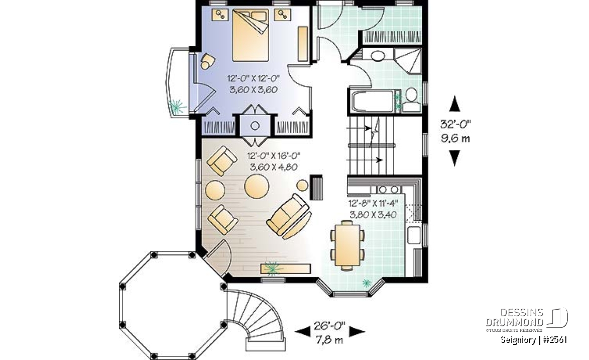 Rez-de-chaussée - Jolie maison champêtre avec 3 chambres dont suite des maîtres &amp; ch. invités, foyer mitoyen et balcon - Seigniory