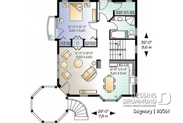 Rez-de-chaussée - Jolie maison champêtre avec 3 chambres dont suite des maîtres & ch. invités, foyer mitoyen et balcon - Seigniory
