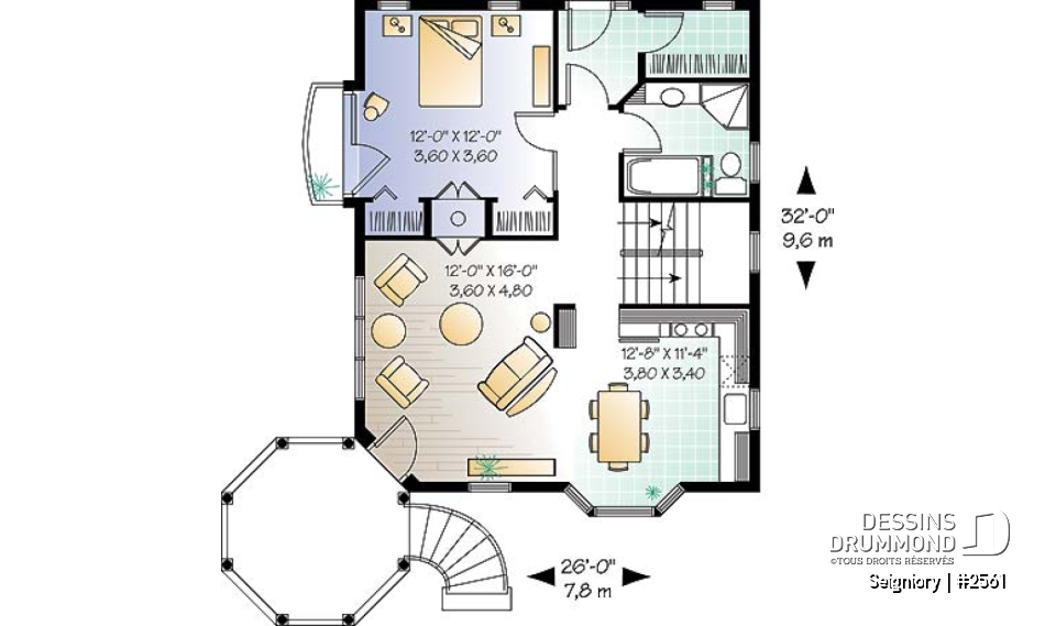 Rez-de-chaussée - Jolie maison champêtre avec 3 chambres dont suite des maîtres &amp; ch. invités, foyer mitoyen et balcon - Seigniory