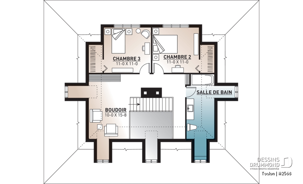 Étage - Maison 3 chambres avec suite des maîtres au rdc, aire ouvert, grande cuisine, patio couvert - Toulon