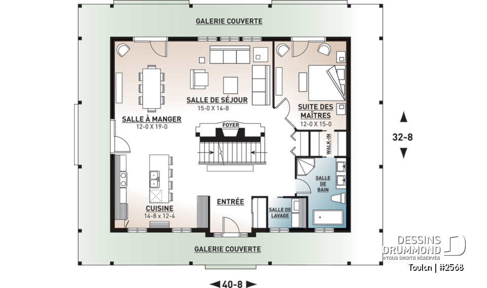 Rez-de-chaussée - Maison 3 chambres avec suite des maîtres au rdc, aire ouvert, grande cuisine, patio couvert - Toulon