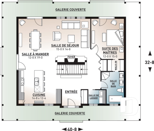 Rez-de-chaussée - Maison 3 chambres avec suite des maîtres au rdc, aire ouvert, grande cuisine, patio couvert - Toulon