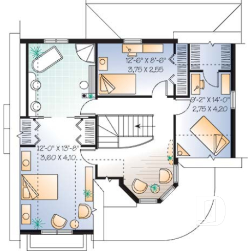 Étage - Superbe maison d'inspiration victorienne, 3 chambres + bureau, coin déjeuner, grande suite des parents - Grenoble