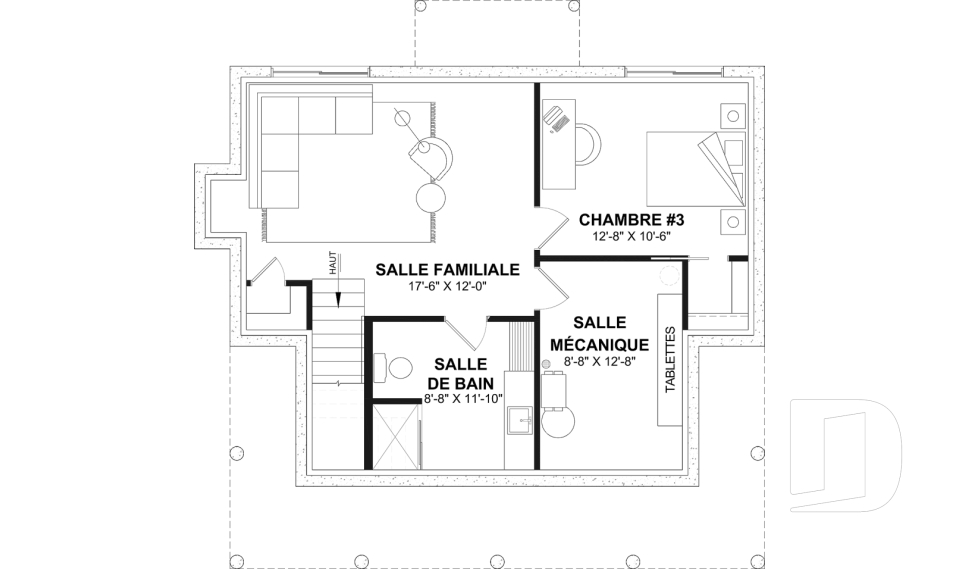 Sous-sol aménagé (Optionel $) -  - Eloise