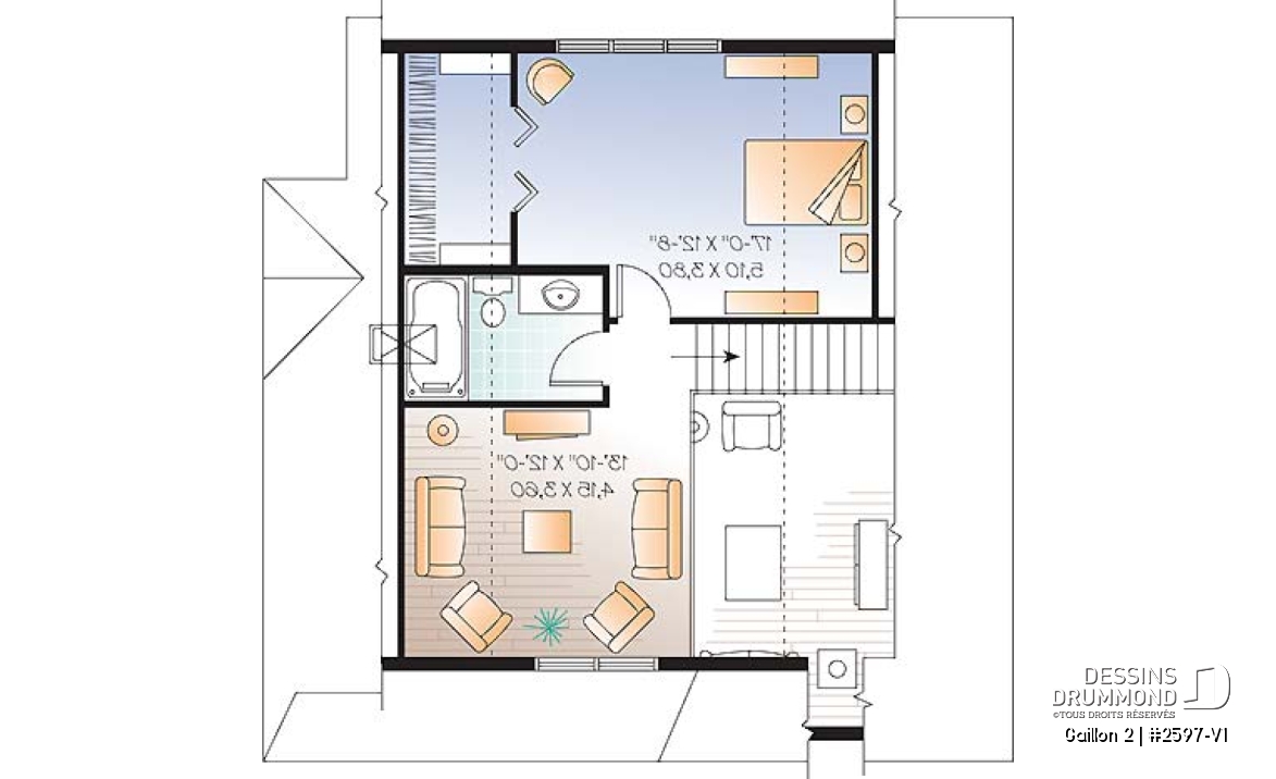 Étage - Maison de style Cape Cod, 2 - 3 chambres, 2 salles de séjour, plafond à 9 pieds au rdc. et mezzanine - Gaillon 2