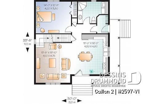 Rez-de-chaussée - Maison de style Cape Cod, 2 - 3 chambres, 2 salles de séjour, plafond à 9 pieds au rdc. et mezzanine - Gaillon 2
