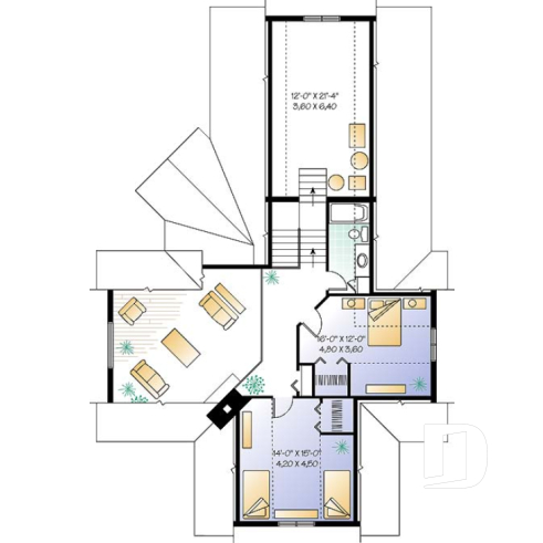 Étage - Chalet, garage double, salle à manger avec vue panoramique, 3 à 4 chambres, fondation dalle - Orléans