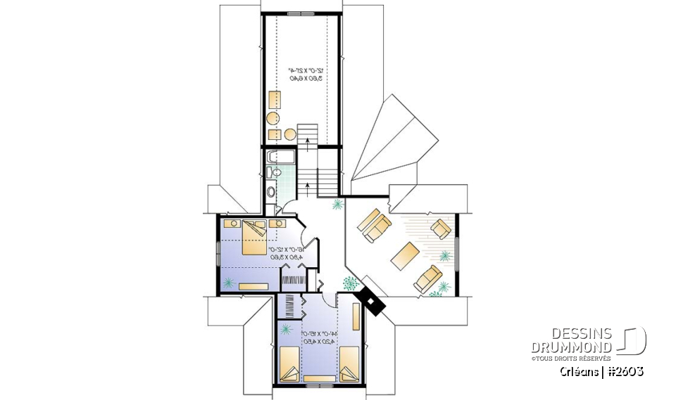 Étage - Chalet, garage double, salle à manger avec vue panoramique, 3 à 4 chambres, fondation dalle - Orléans