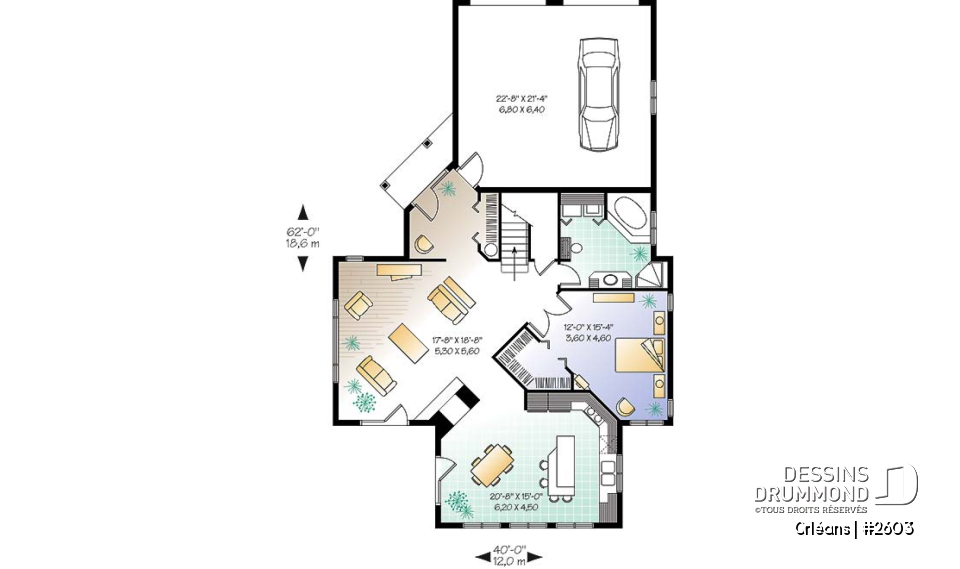 Rez-de-chaussée - Chalet, garage double, salle à manger avec vue panoramique, 3 à 4 chambres, fondation dalle - Orléans
