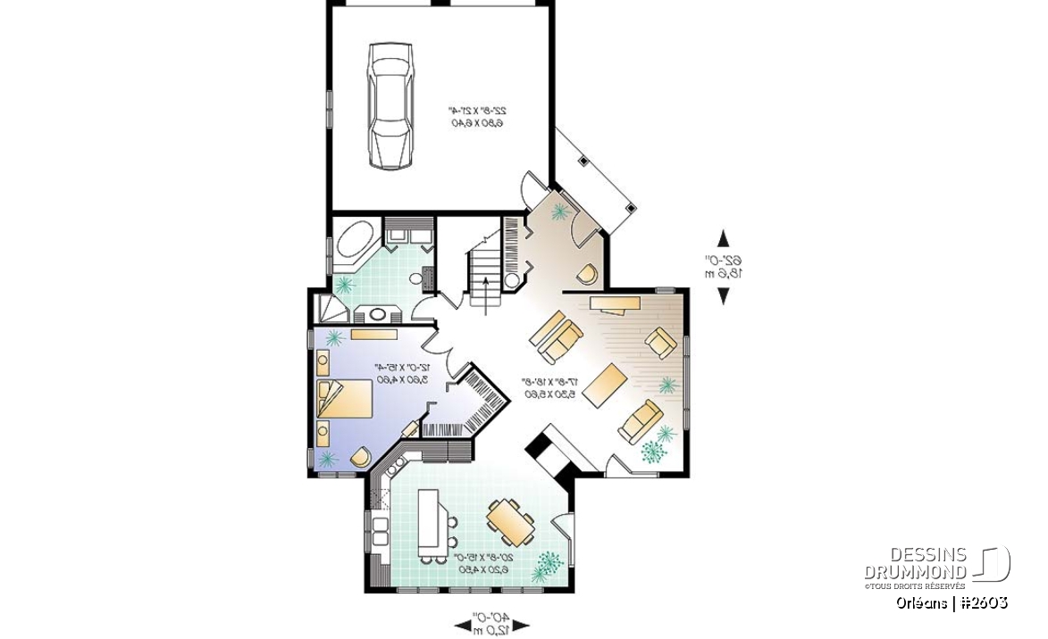 Rez-de-chaussée - Chalet, garage double, salle à manger avec vue panoramique, 3 à 4 chambres, fondation dalle - Orléans