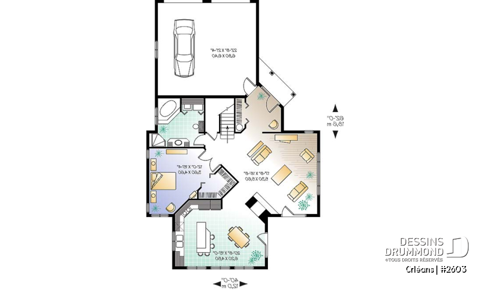 Rez-de-chaussée - Chalet, garage double, salle à manger avec vue panoramique, 3 à 4 chambres, fondation dalle - Orléans
