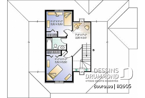 Étage - Superbe maison à étage  avec 3 chambres, bureau, cuisine avec îlot, garage, buanderie au r-d-c  - Bourassa