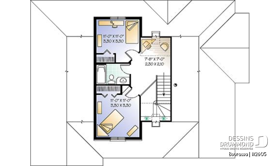 Étage - Superbe maison à étage  avec 3 chambres, bureau, cuisine avec îlot, garage, buanderie au r-d-c  - Bourassa