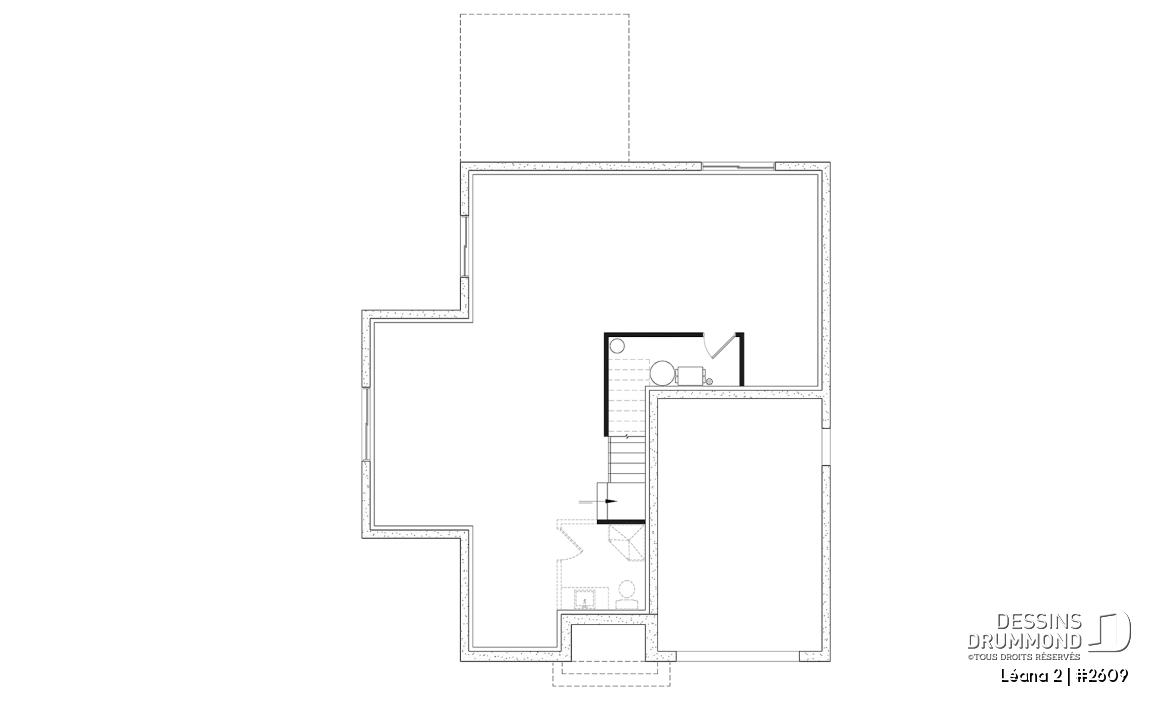 Sous-sol aménageable - Maison avec garage, 3 chambres + un bureau, suite parentale à l'étage, foyer au bois et garage simple - Léana 2