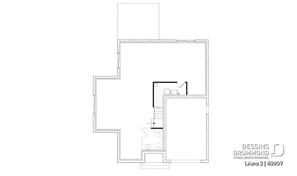 Sous-sol aménageable - Maison avec garage, 3 chambres + un bureau, suite parentale à l'étage, foyer au bois et garage simple - Léana 2