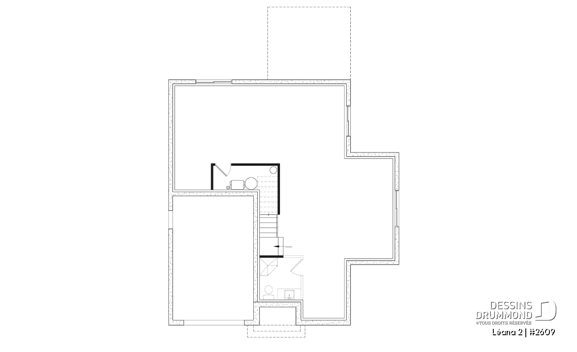 Sous-sol aménageable - Maison avec garage, 3 chambres + un bureau, suite parentale à l'étage, foyer au bois et garage simple - Léana 2
