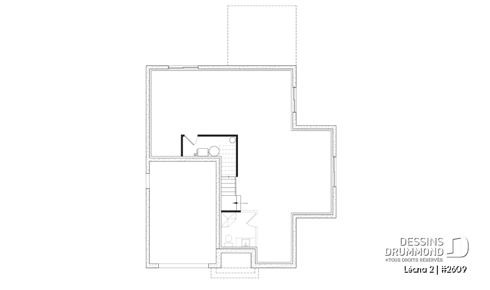 Sous-sol aménageable - Maison avec garage, 3 chambres + un bureau, suite parentale à l'étage, foyer au bois et garage simple - Léana 2