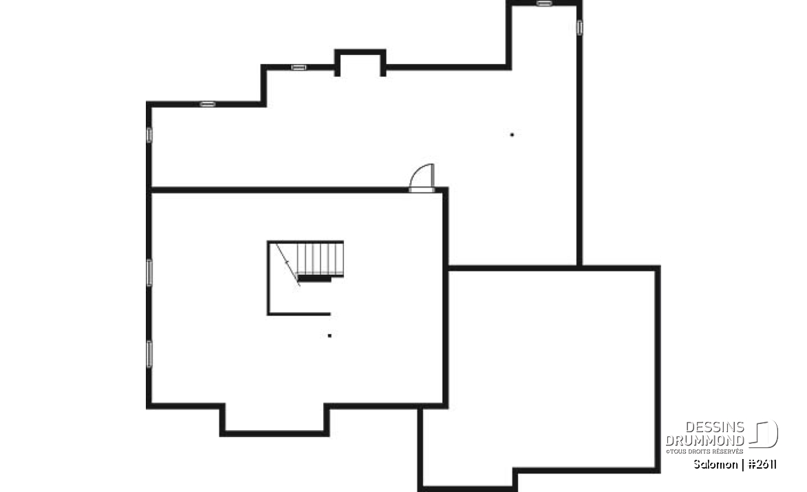 Sous-sol - Plan de maison 3 a 4 chambres, espace boni, garage double, solarium, plafond cathedral - Salomon