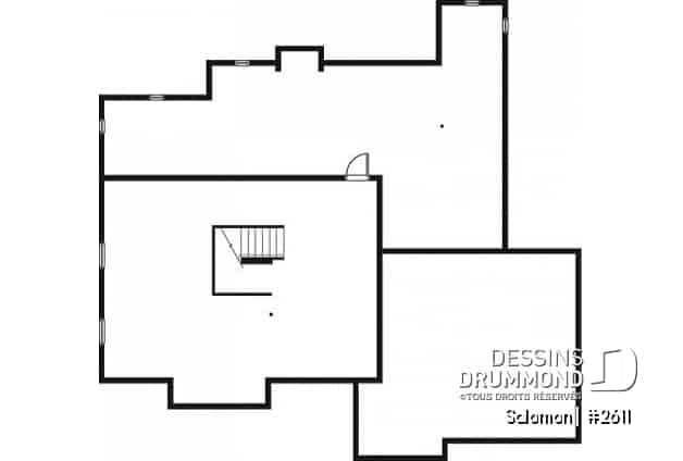 Sous-sol - Plan de maison 3 a 4 chambres, espace boni, garage double, solarium, plafond cathedral - Salomon