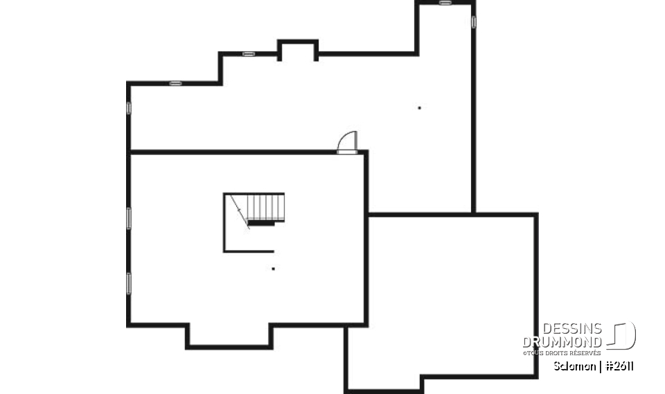 Sous-sol - Plan de maison 3 a 4 chambres, espace boni, garage double, solarium, plafond cathedral - Salomon