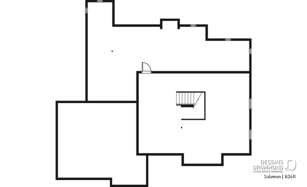 Sous-sol - Plan de maison 3 a 4 chambres, espace boni, garage double, solarium, plafond cathedral - Salomon