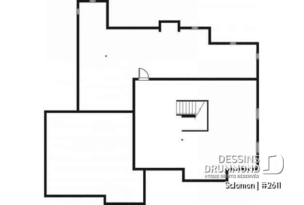 Sous-sol - Plan de maison 3 a 4 chambres, espace boni, garage double, solarium, plafond cathedral - Salomon