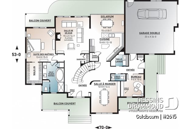 Rez-de-chaussée - Plan de grande maison 4 chambres, garage double + bureau, 2 chambres avec salle bain privée - Goldbourn