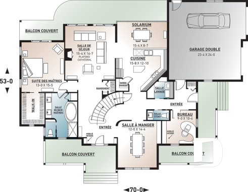 Rez-de-chaussée - Plan de grande maison 4 chambres, garage double + bureau, 2 chambres avec salle bain privée - Goldbourn