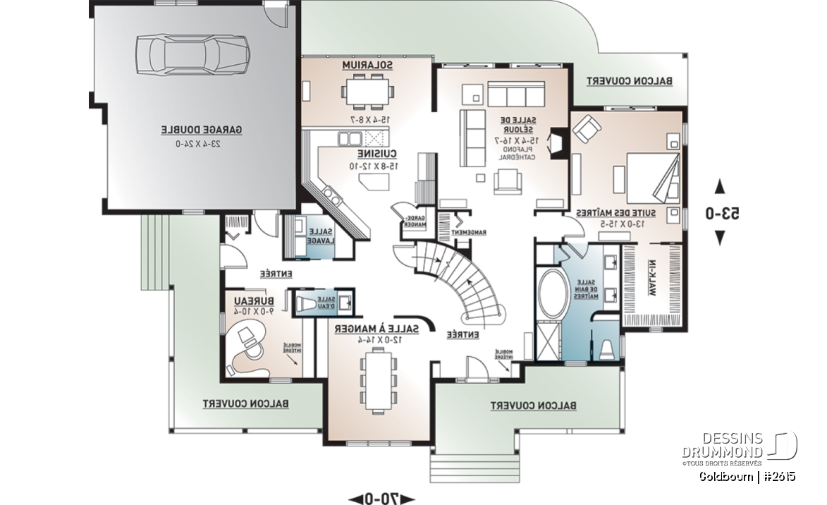 Rez-de-chaussée - Plan de grande maison 4 chambres, garage double + bureau, 2 chambres avec salle bain privée - Goldbourn