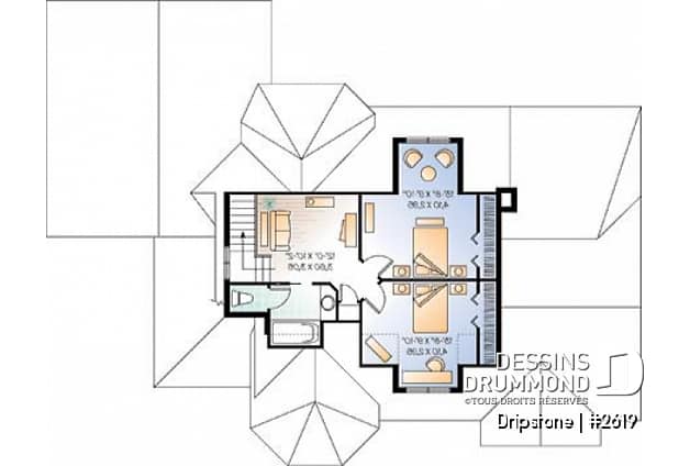 Étage - Plan de style ranch, 3 chambres, garage double, foyer, grande buanderie, plafond 9', suite des parents - Wainwright