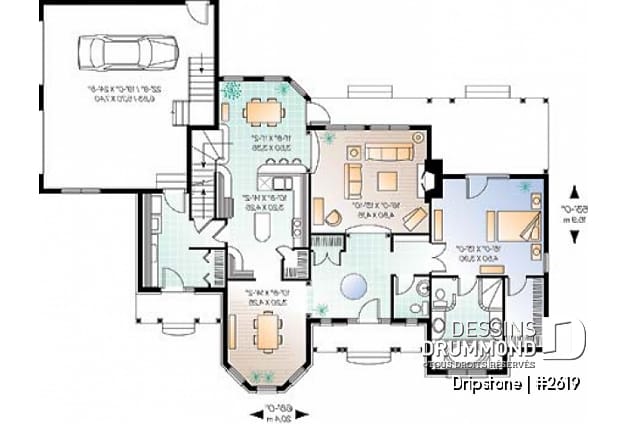 Rez-de-chaussée - Plan de style ranch, 3 chambres, garage double, foyer, grande buanderie, plafond 9', suite des parents - Wainwright