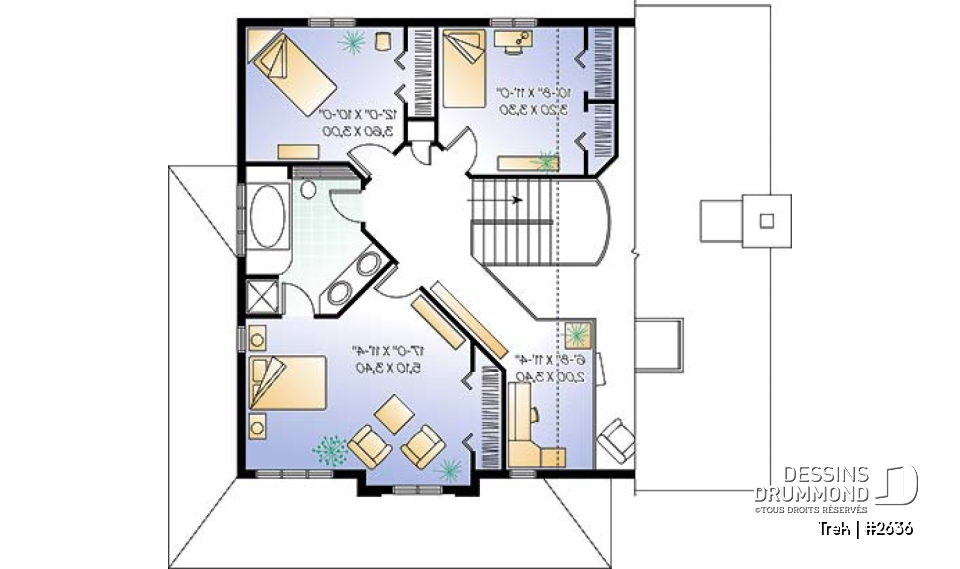 Étage - Maison moderne de 3 chambres, bureau, brand salon et salle à manger avec foyer, buanderie, coin ordinateur - Trek