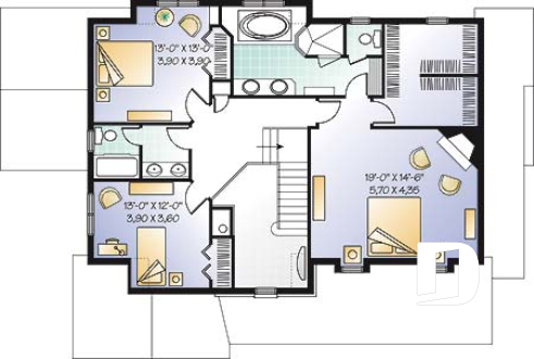 Étage - Maison Tudor élégante à étage avec garage double et suite majestueuse des maîtres à découvrir - Molten