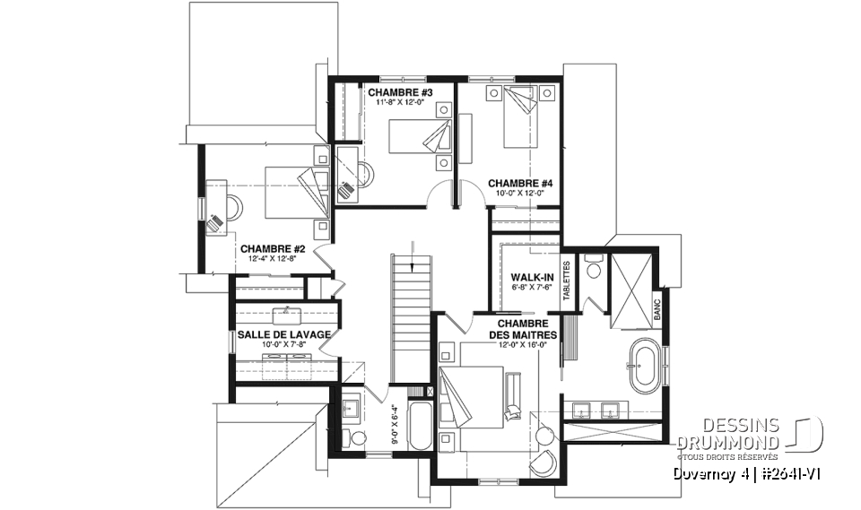 Étage - Spacieuse Farmhouse 4 à 6 chambres, sous-sol aménagé optionnel ($), garage double, salle de jeux, bureau - Duvernay 4