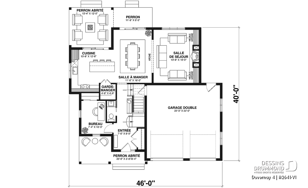 Rez-de-chaussée - Spacieuse Farmhouse 4 à 6 chambres, sous-sol aménagé optionnel ($), garage double, salle de jeux, bureau - Duvernay 4