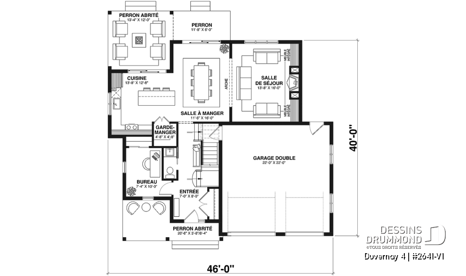 Rez-de-chaussée - Spacieuse Farmhouse 4 à 6 chambres, sous-sol aménagé optionnel ($), garage double, salle de jeux, bureau - Duvernay 4