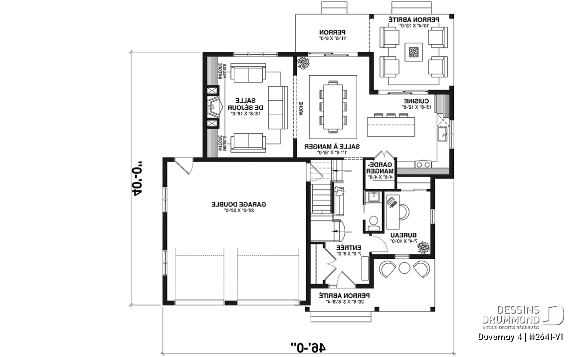 Rez-de-chaussée - Spacieuse Farmhouse 4 à 6 chambres, sous-sol aménagé optionnel ($), garage double, salle de jeux, bureau - Duvernay 4