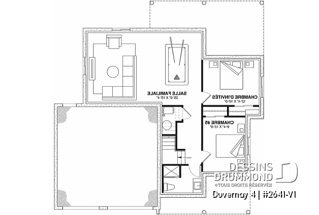 Sous-sol aménagé (Optionel $) - Spacieuse Farmhouse 4 à 6 chambres, sous-sol aménagé optionnel ($), garage double, salle de jeux, bureau - Duvernay 4