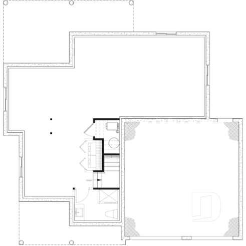 Sous-sol aménageable - Spacieuse Farmhouse 4 à 6 chambres, sous-sol aménagé optionnel ($), garage double, salle de jeux, bureau - Duvernay 4