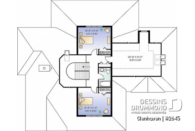 Étage - Plan de grande maison à étage, garage double, plafond 9', chambre des parents au 1er, 2 à 3 chambres à l'étage - Glenhaven