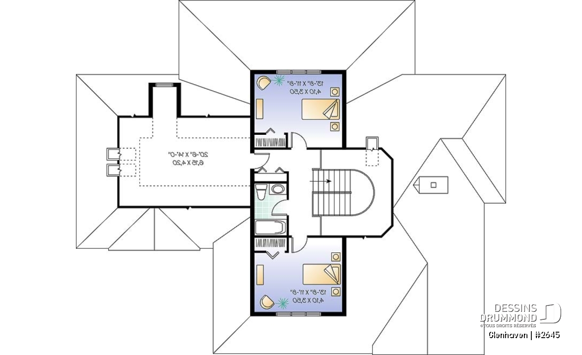 Étage - Plan de grande maison à étage, garage double, plafond 9', chambre des parents au 1er, 2 à 3 chambres à l'étage - Glenhaven