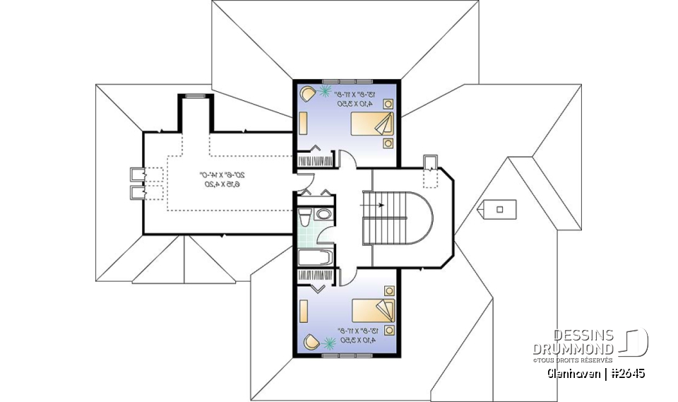 Étage - Plan de grande maison à étage, garage double, plafond 9', chambre des parents au 1er, 2 à 3 chambres à l'étage - Glenhaven