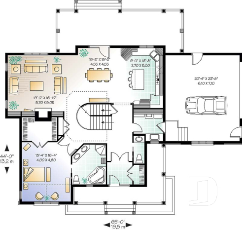Rez-de-chaussée - Plan de grande maison à étage, garage double, plafond 9', chambre des parents au 1er, 2 à 3 chambres à l'étage - Glenhaven