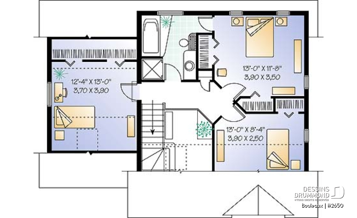 Étage - Cottage traditionnel, garage, 3 chambres, cuisine avec îlot, espace ouvert - Bouleaux