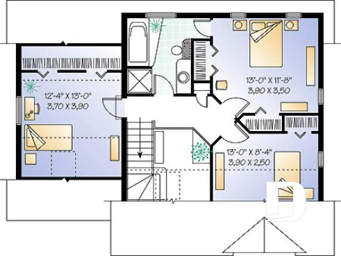 Étage - Cottage traditionnel, garage, 3 chambres, cuisine avec îlot, espace ouvert - Bouleaux